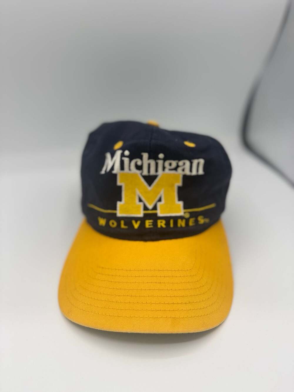 Vintage 90s University Of Michigan Wolverines Snapback Hat